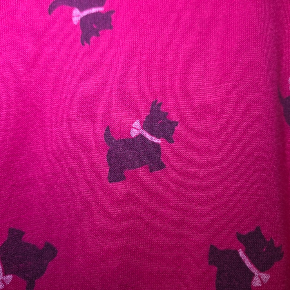 Vintage 80s All Over Print Scottie Dog Sweatshirt - Made in USA Large Hot Pink - Picture 3 of 7